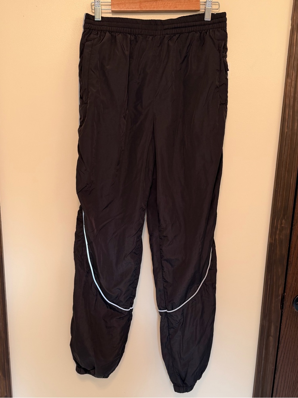 Urban Outfitters Black Jogger Track Pants with Reflective Trim